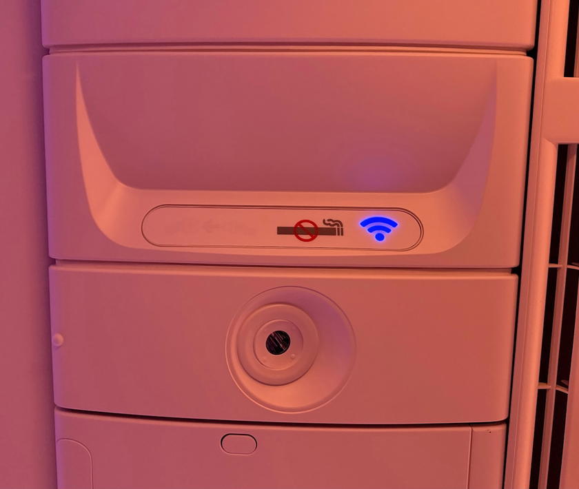 Riyadh Air business class seat footwell on the Boeing 787