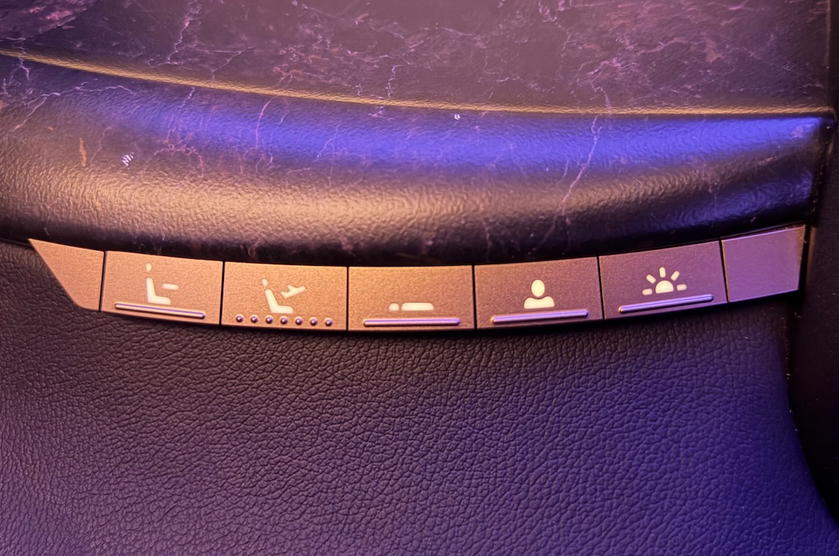 Riyadh Air business class seat control panel