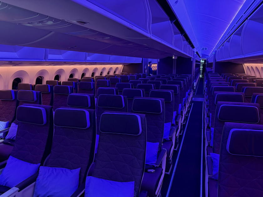 Riyadh Air business class cabin on a Boeing 787 Dreamliner