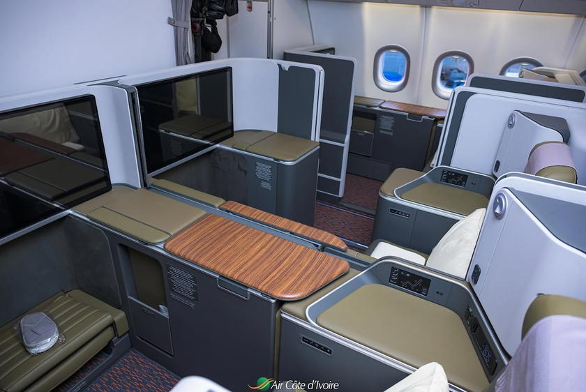 Air Cote d'Ivore first class cabin seats on an Airbus A330-900neo