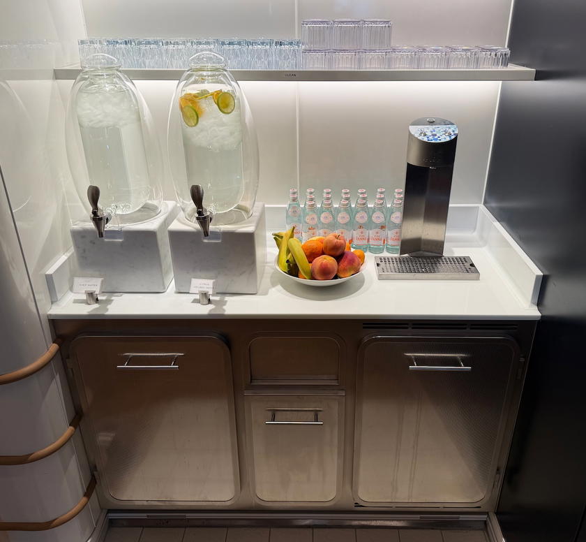 Drinks station at the tender marina on Four Seasons Yachts