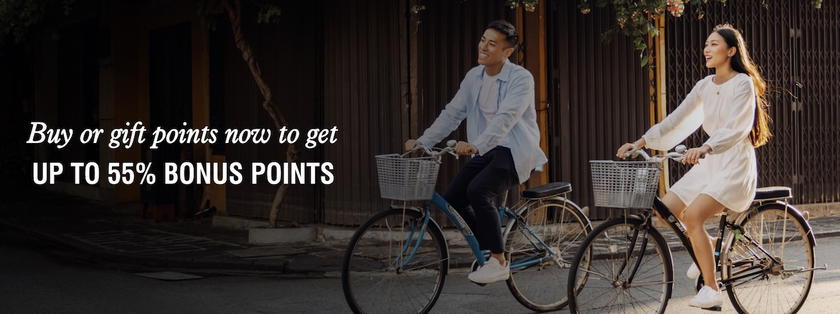 Screenshot of Marriott Bonvoy points purchase page showing a 55% bonus offer