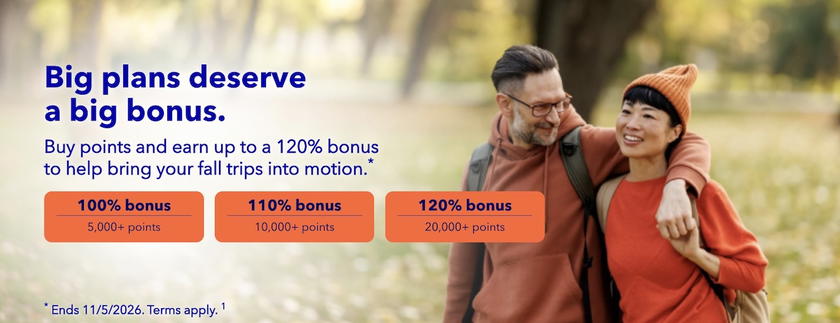 JetBlue TrueBlue promotion page offering up to a 120% bonus on purchased points
