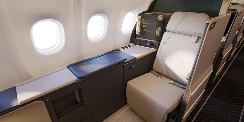 Close-up view of Etihad's new A330neo first class suite