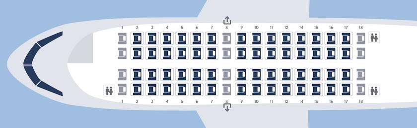 Seat map of La Compagnie's upcoming Airbus A321LR business class cabin