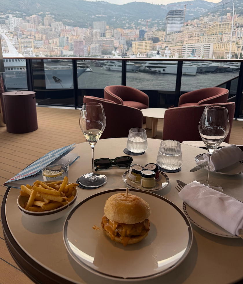 A poolside lunch spread at La Piscine aboard Orient Express Corinthian