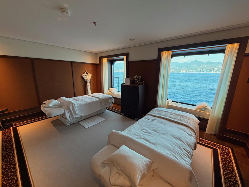 Massage treatment room at the Orient Express Corinthian spa