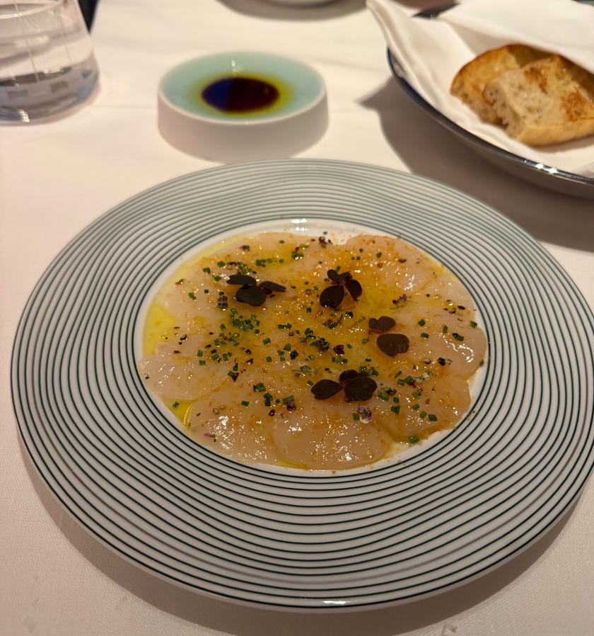 A pasta dish served at L'Écrin restaurant aboard Orient Express Corinthian
