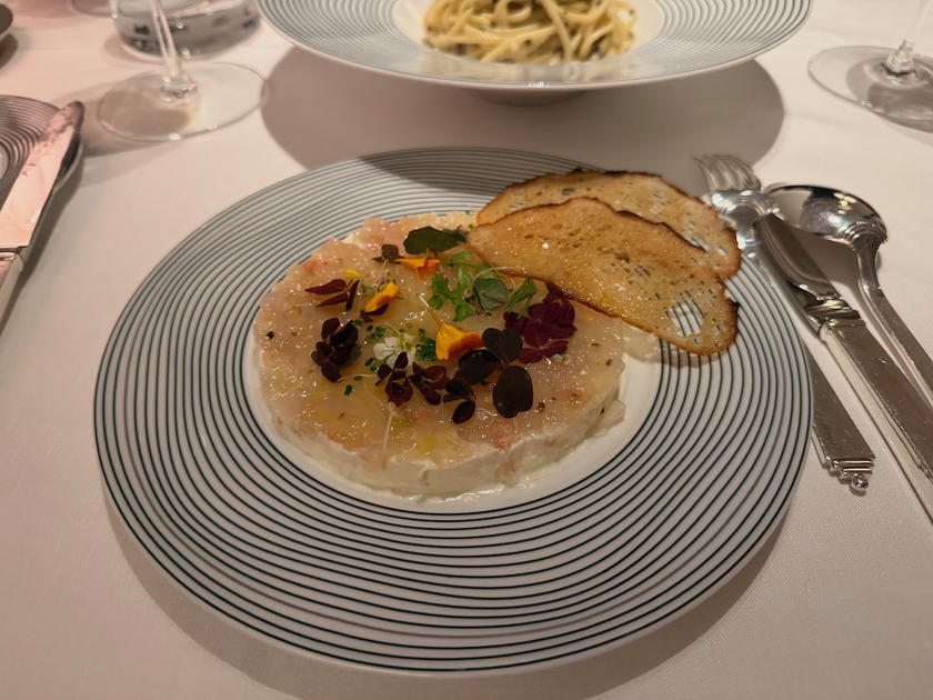 Crêpes Suzette flambéed tableside at L'Écrin aboard Orient Express Corinthian