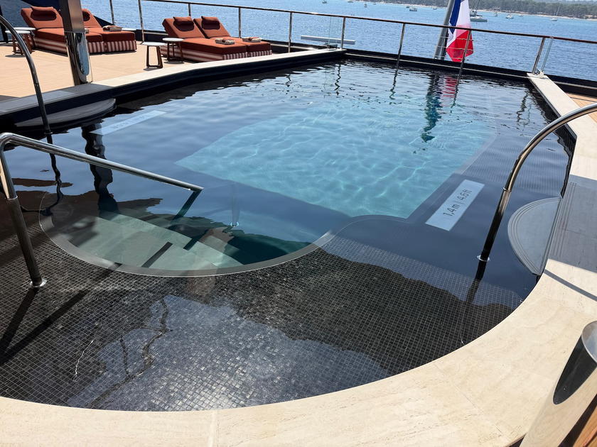 Pool deck aboard Orient Express Corinthian