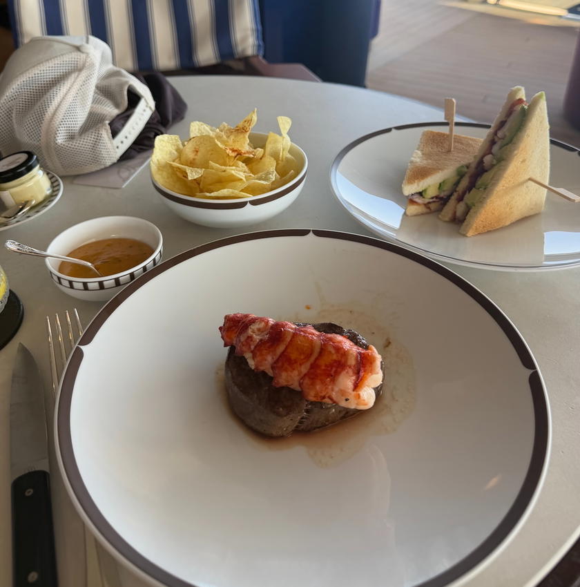Dishes served at La Piscine restaurant aboard Orient Express Corinthian