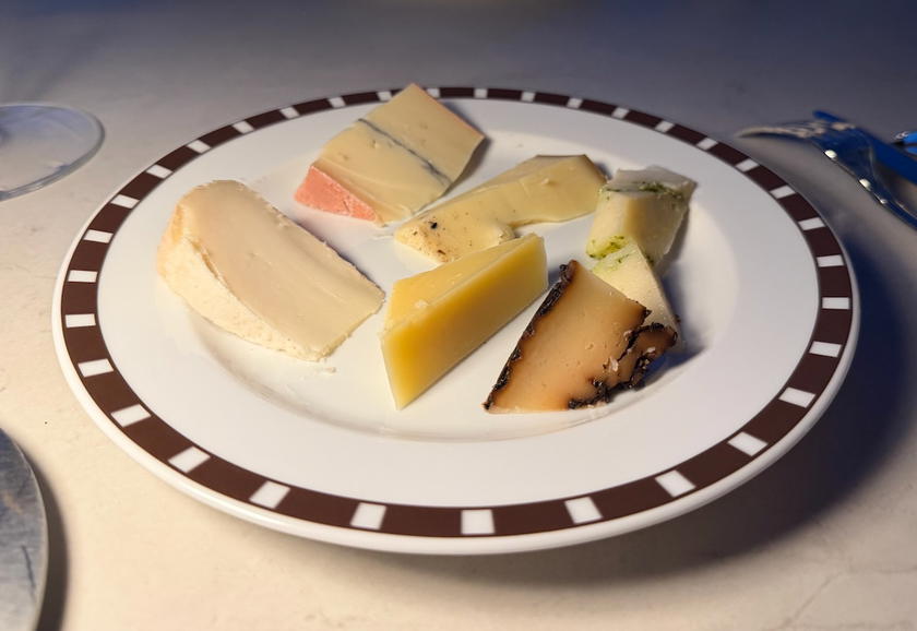 The cheese cart at La Terrasse aboard Orient Express Corinthian