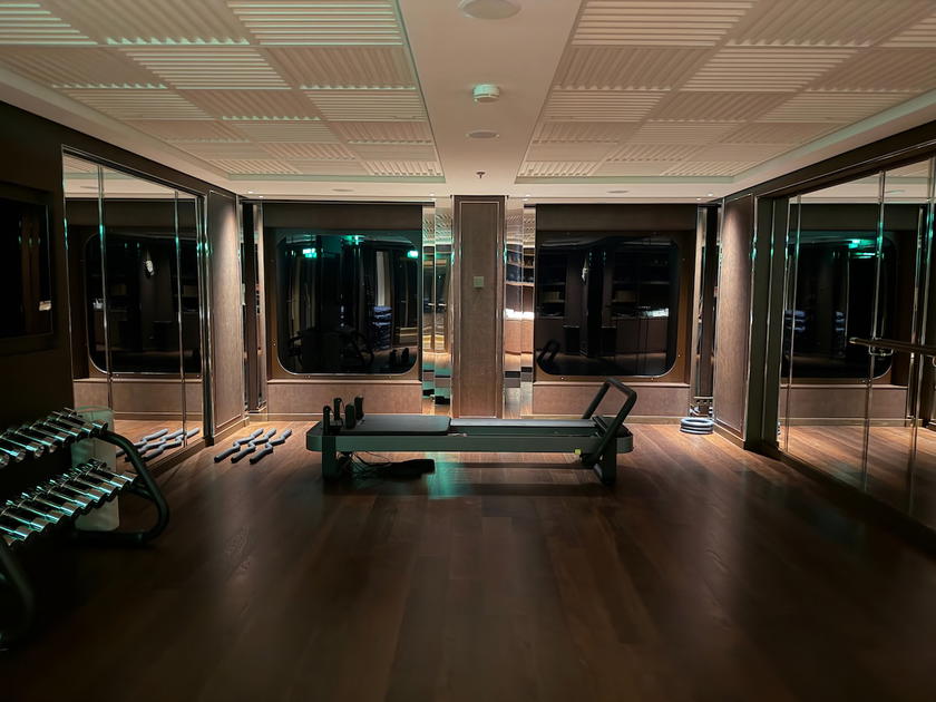 Gym with exercise equipment aboard Orient Express Corinthian