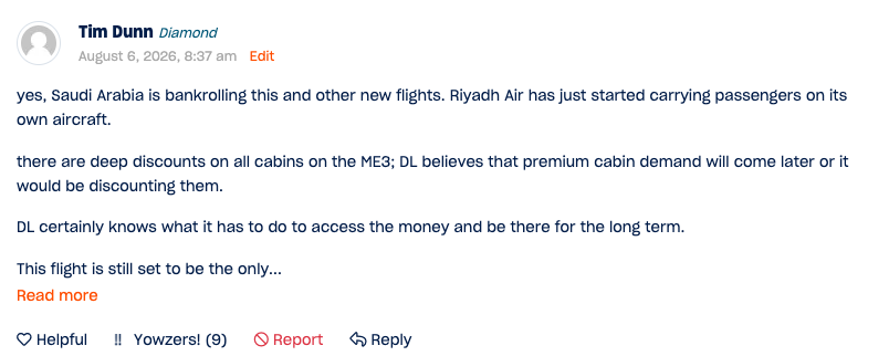 Screenshot of a comment that received eight Yowzers reactions on the Ryan Walker and Amanvari post
