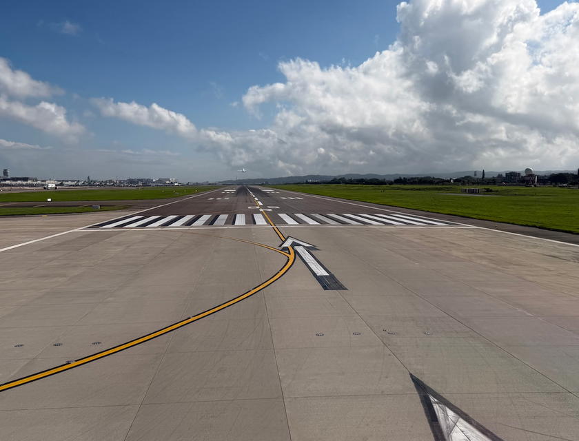 Starlux A350 taking off from Taipei Taoyuan Airport