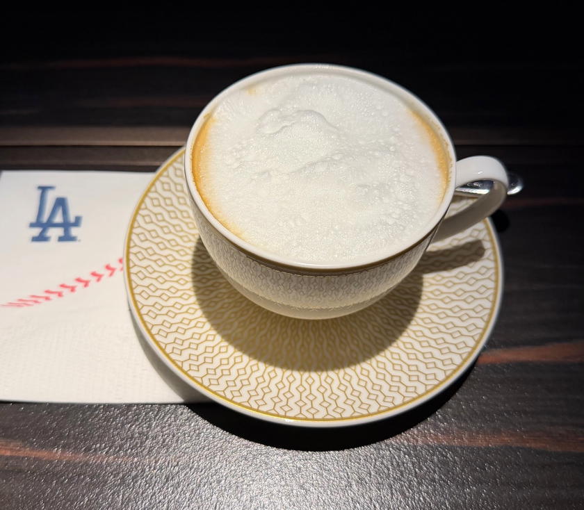 Cappuccino served during Starlux Airlines A350 first class breakfast