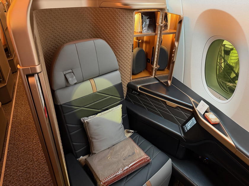 Another view of the Starlux Airlines first class seat on the A350