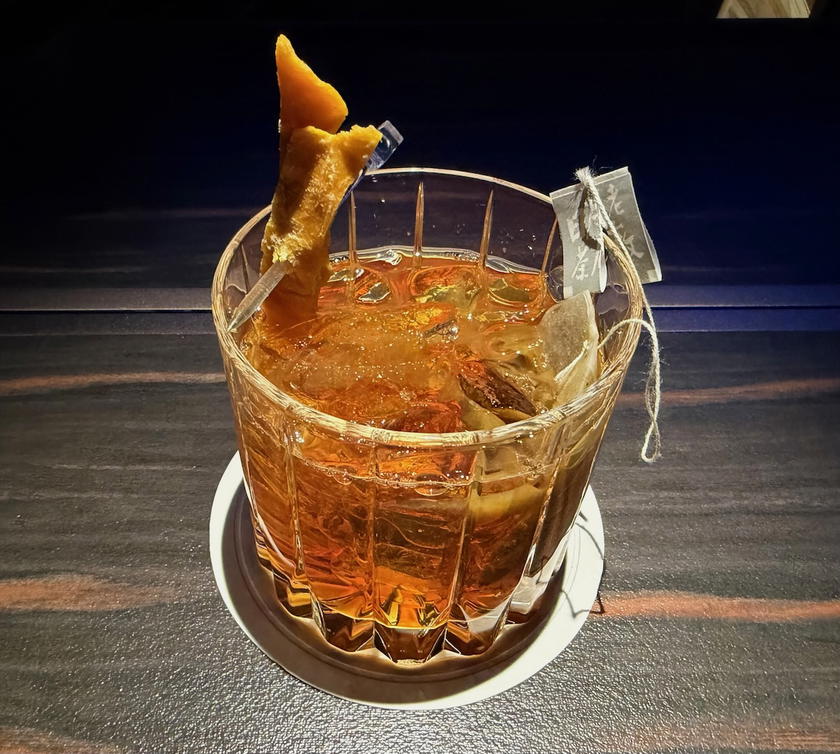 A cocktail served during Starlux Airlines A350 first class breakfast service