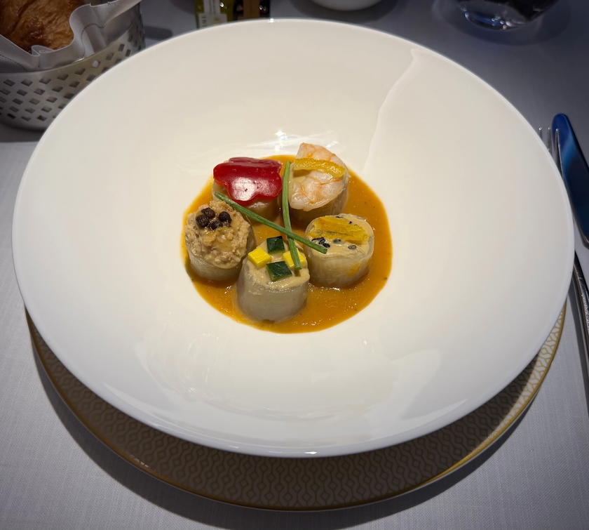 A third starter course served in Starlux Airlines A350 first class