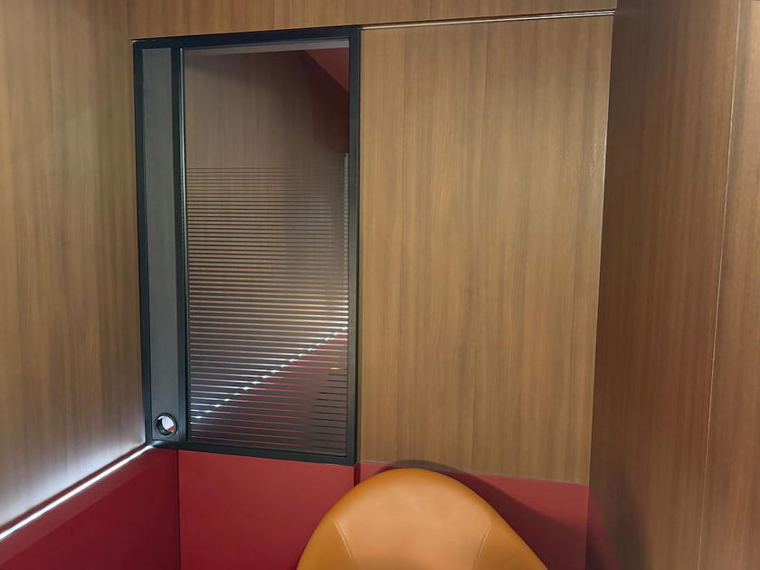 Interior view of the private room in the Starlux first class lounge in Taipei