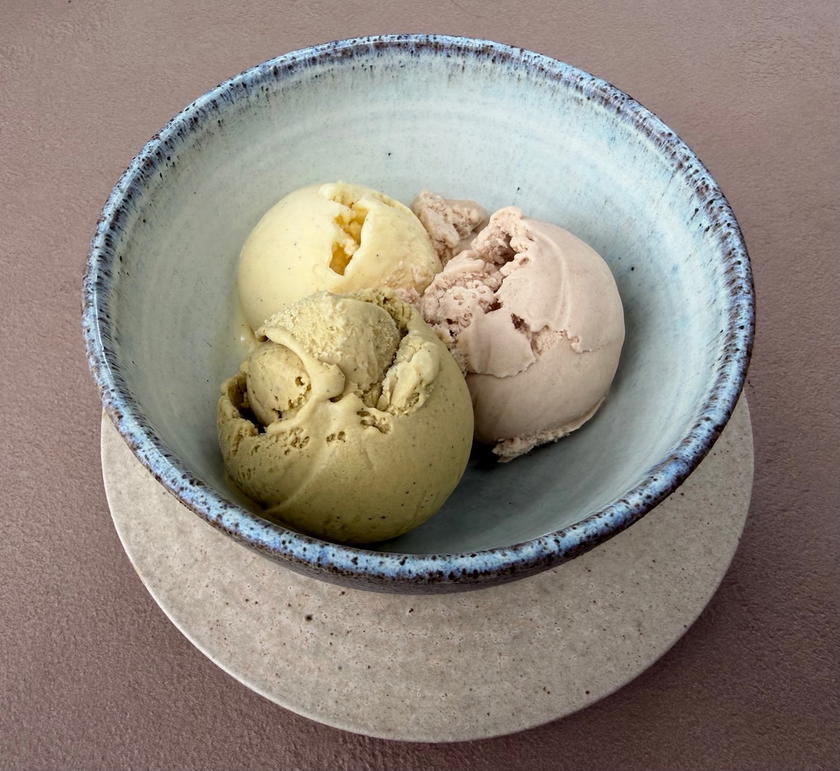 Selection of homemade ice cream, the dessert from the garden lunch menu at Villa Dubrovnik