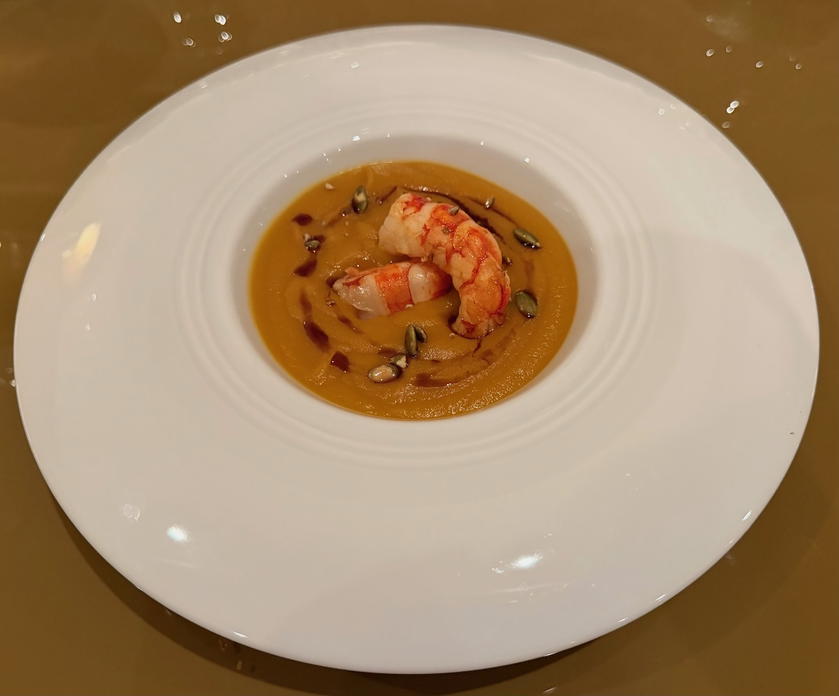Prawn dish served at Villa Dubrovnik's Restaurant Pjerin dinner service