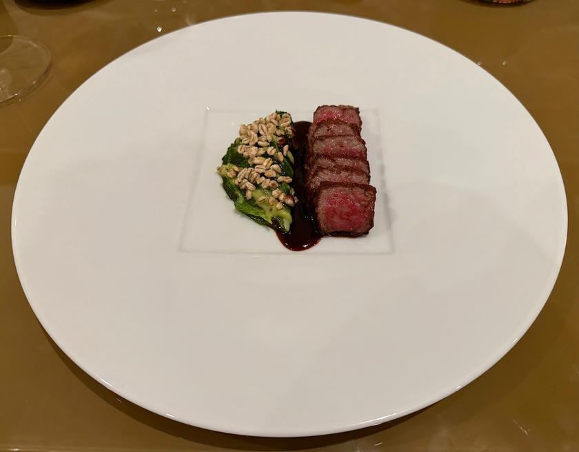 Wagyu striploin fillet served at Villa Dubrovnik's Restaurant Pjerin
