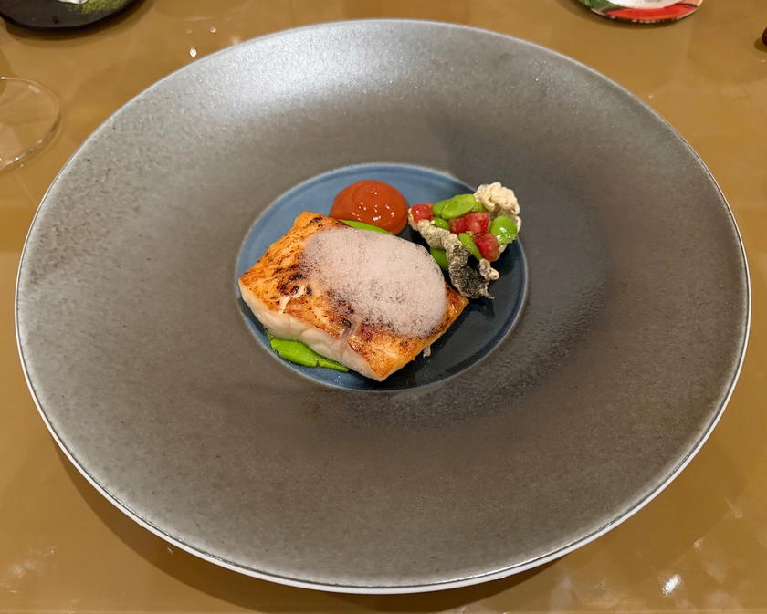 Sea bass dish served at Villa Dubrovnik's Restaurant Pjerin