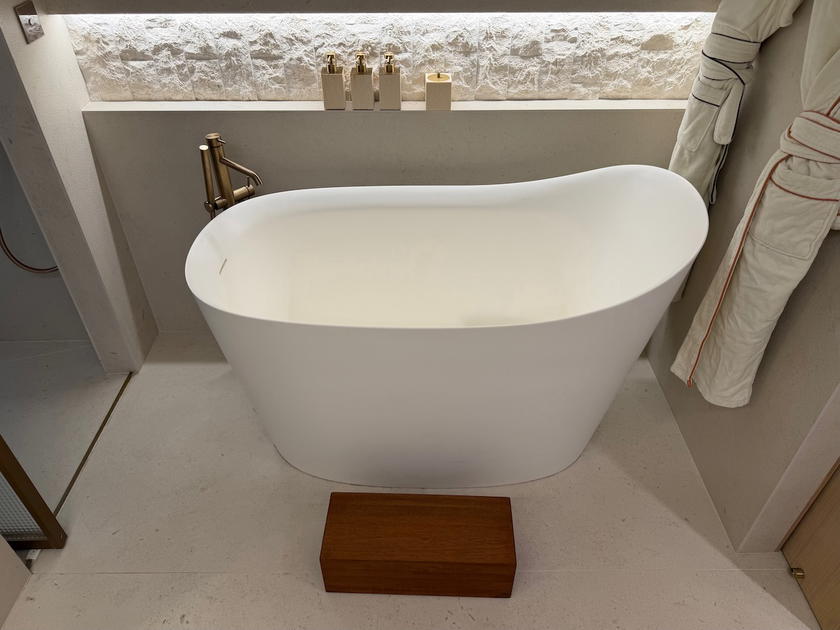 Soaking tub in a guest room bathroom at Villa Dubrovnik