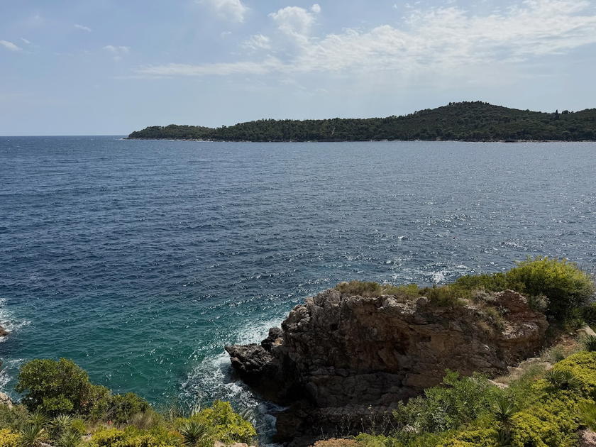 View of the Adriatic Sea from a guest room terrace at Villa Dubrovnik