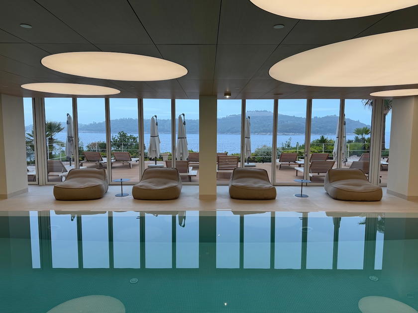 Loungers beside the indoor pool at Villa Dubrovnik