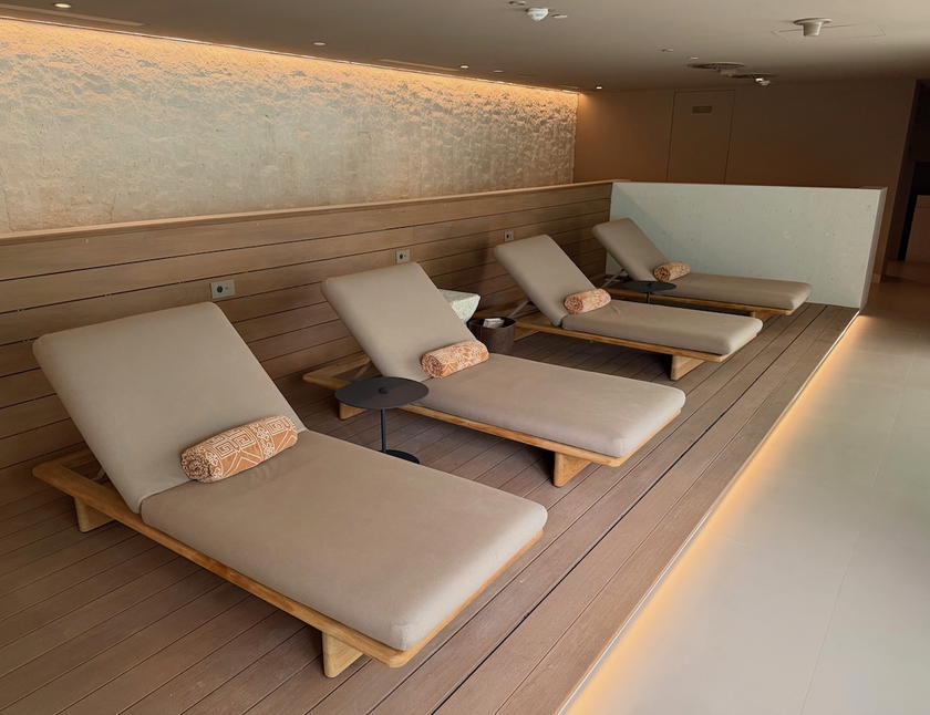 Loungers and seating in the spa relaxation area at Villa Dubrovnik