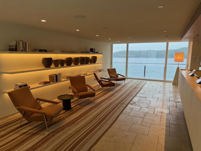 Villa Dubrovnik lobby with views of the sea