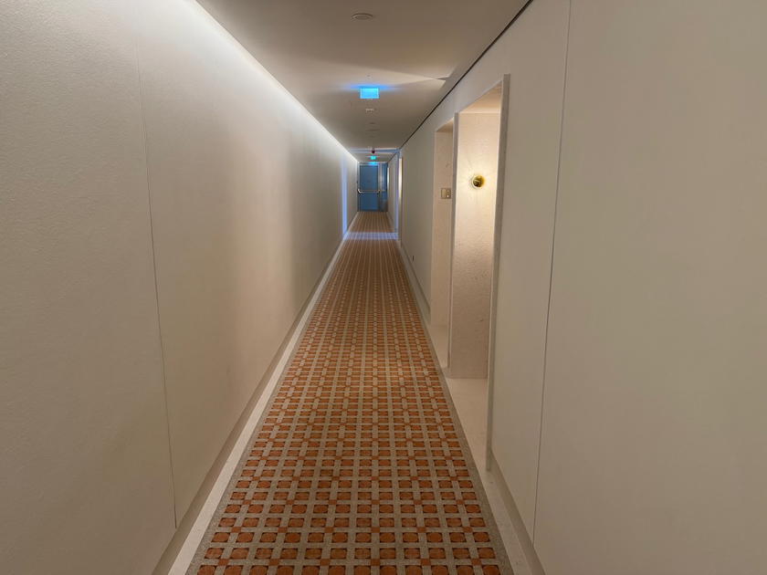 Hotel corridor leading to guest rooms at Villa Dubrovnik
