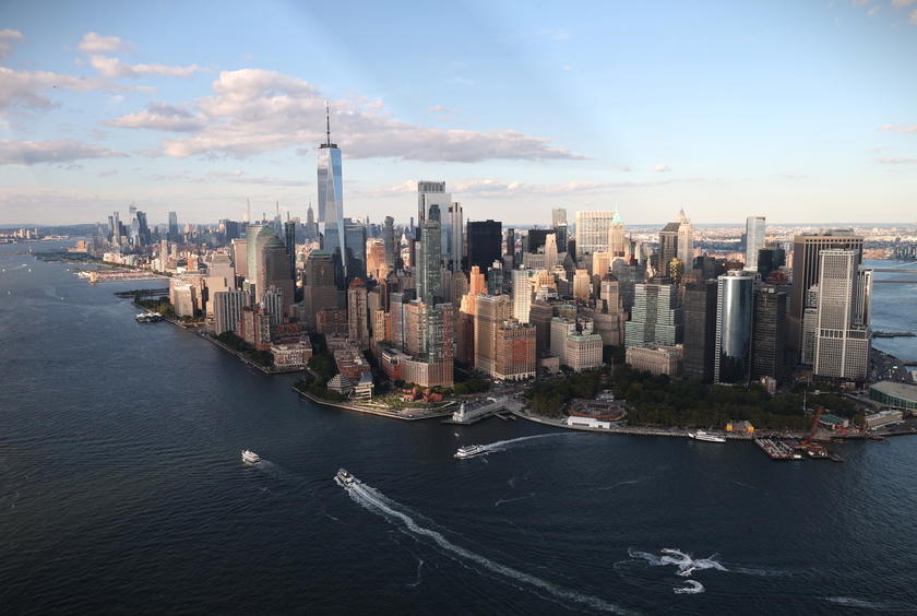 Manhattan skyline view seen from a Blade helicopter flight