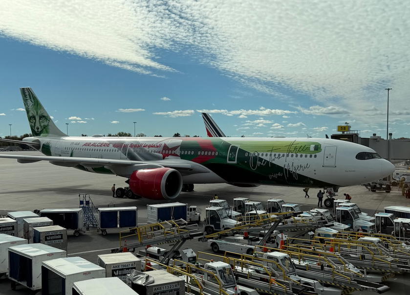 Air Algerie Airbus A330-900neo aircraft in special livery parked at the gate