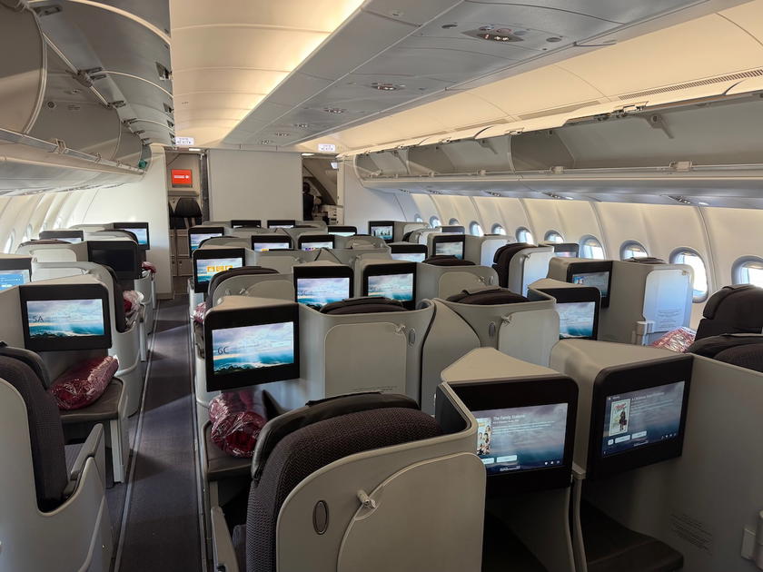 Air Algerie A330-900neo business class cabin with staggered seat layout