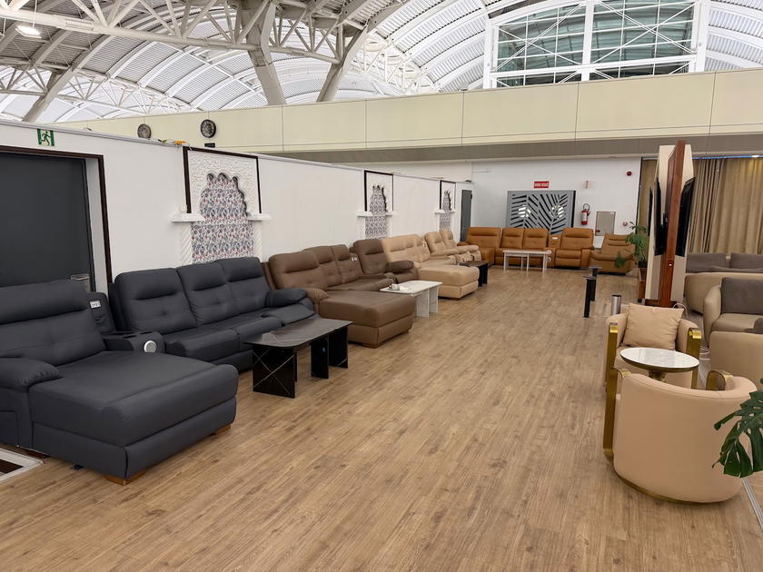 Seating area inside the Air Algerie Lounge at Algiers Airport
