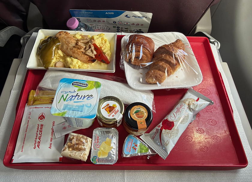 Air Algerie business class meal served onboard the Avion Express flight