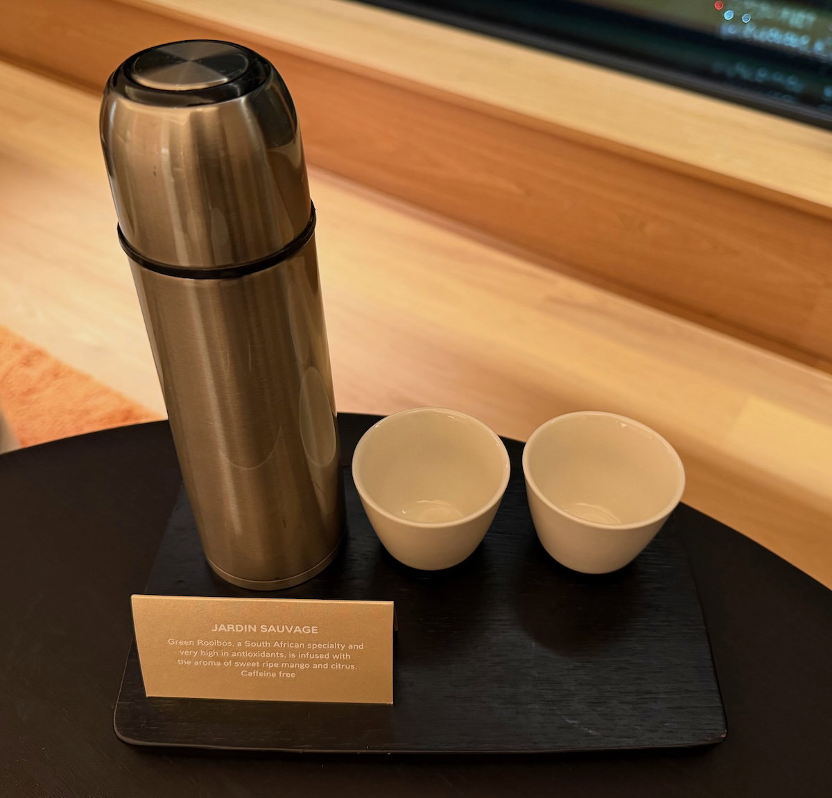 Tea and sweets set out in the room as part of nightly turndown service
