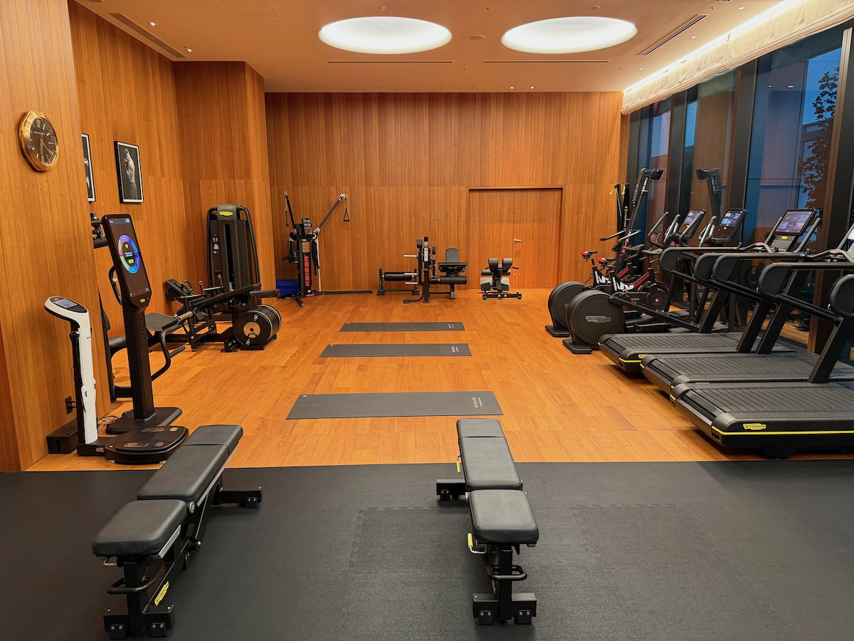 Hotel gym with Technogym cardio equipment