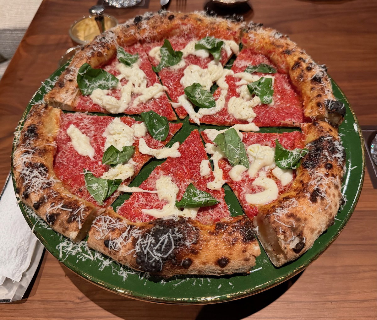 Pizza served at the Bulgari Bar, made with a top pizza chef's recipe
