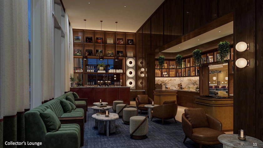 Rendering of another seating area in the planned Chase Sapphire Lounge at Seattle airport