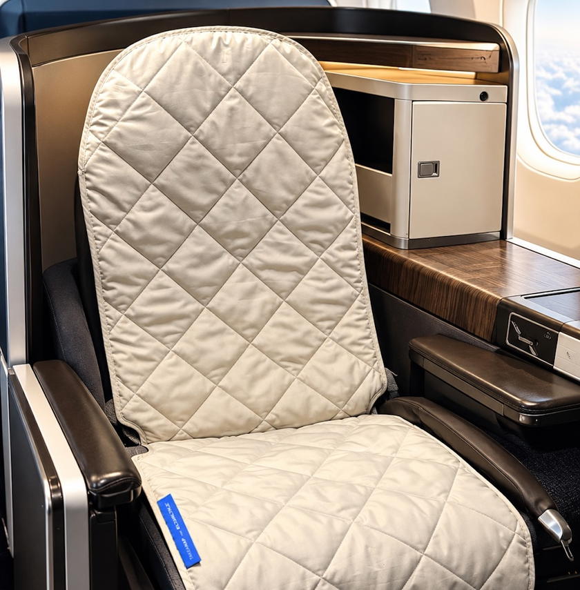 New EL AL business class mattress pad on a seat