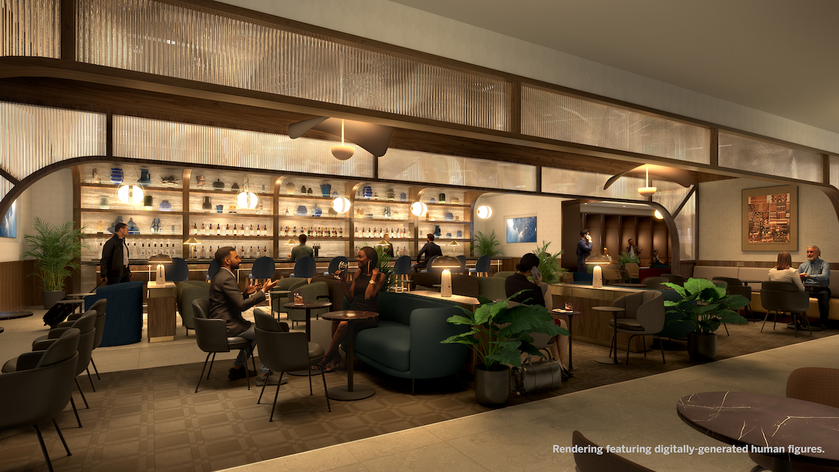 Rendering of the expanded Amex Centurion Lounge planned for Houston Intercontinental Airport