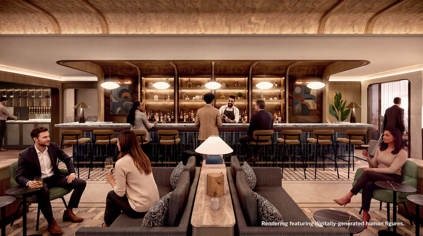 Another rendering of the new Amex Centurion Lounge planned for London Heathrow Terminal 5