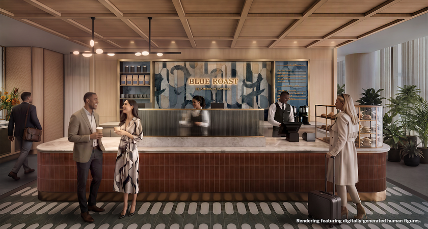 Rendering of the expanded Amex Centurion Lounge planned for Philadelphia Airport