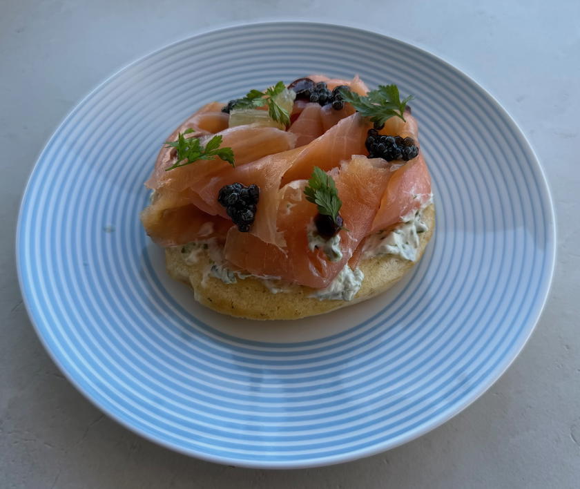 Breakfast dish with smoked salmon aboard the Corinthian