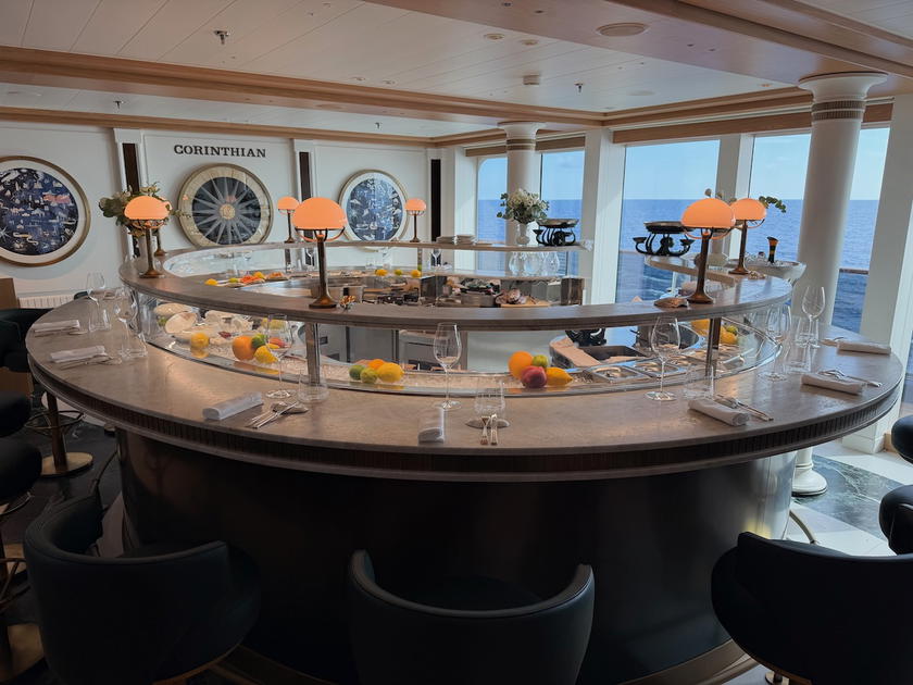 Seafood bar aboard the Corinthian