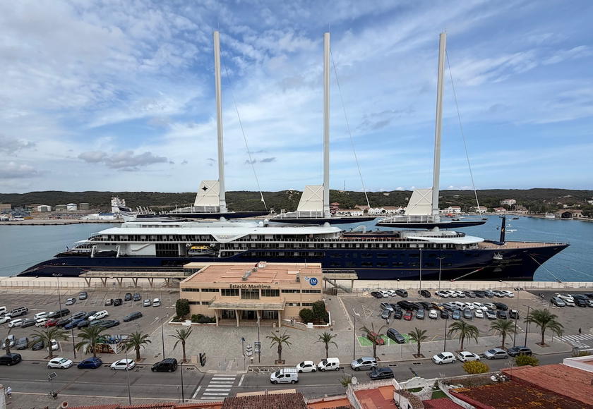 Exterior view of the Corinthian sailing yacht at sea
